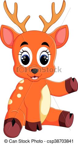 255x470 Illustration Of Cute Deer Cartoon Eps Vector