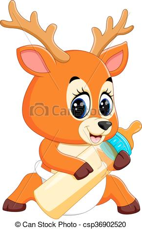 291x470 Illustration Of Cute Deer Cartoon.
