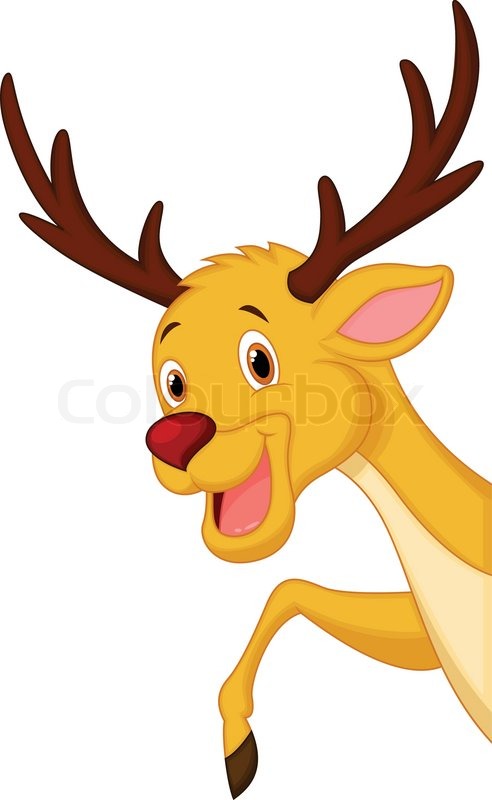 492x800 Vector Illustration Of Cute Deer Head Cartoon Stock Vector