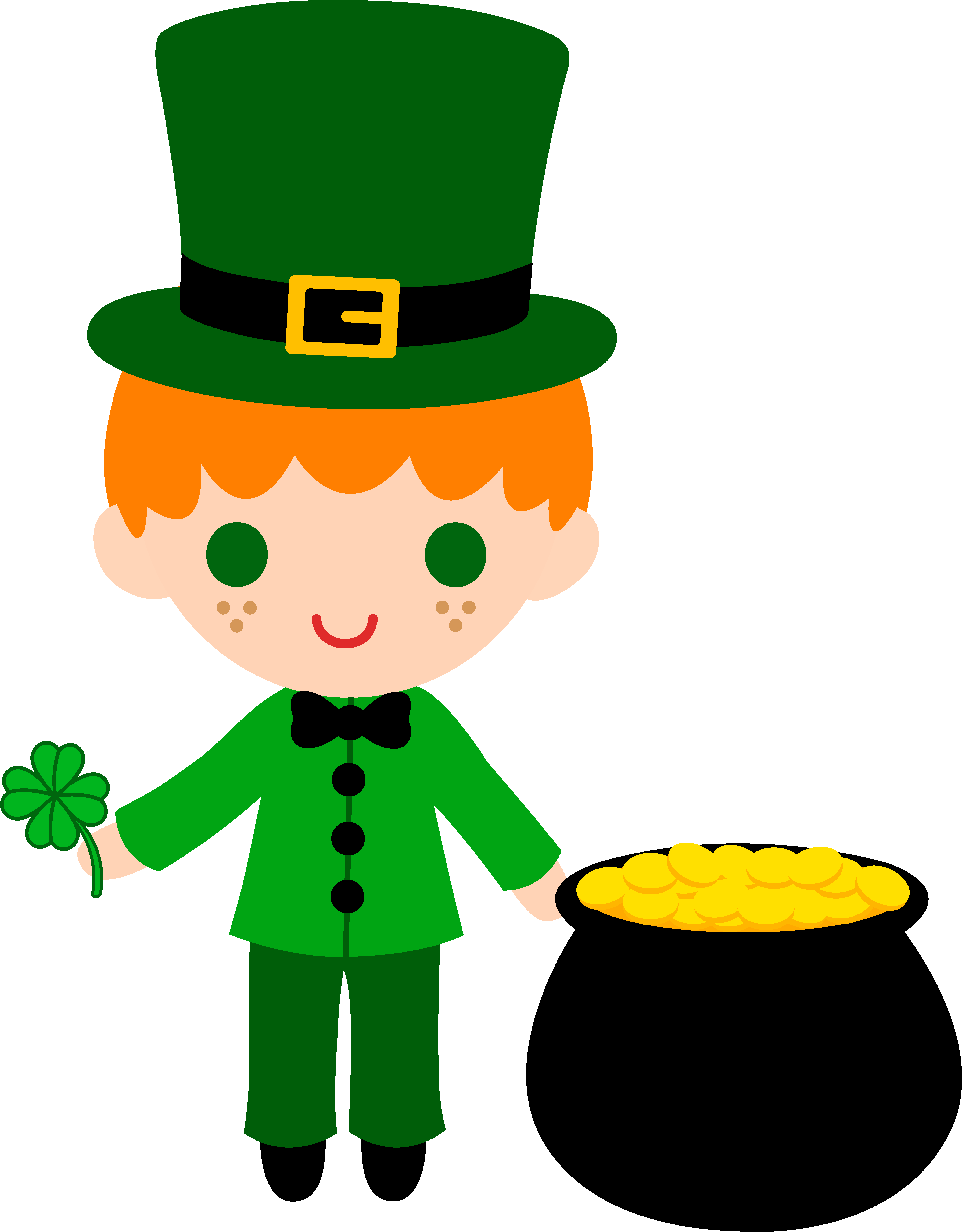 5504x7045 Stylish Design Leprechaun Clipart Boy With Pot Of Gold Free Clip