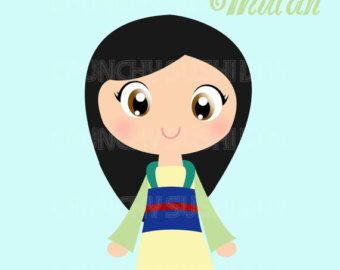 340x270 Chibi Mulan Instant Download Princess Mulan, Ch Ibi, Cute Kawaii