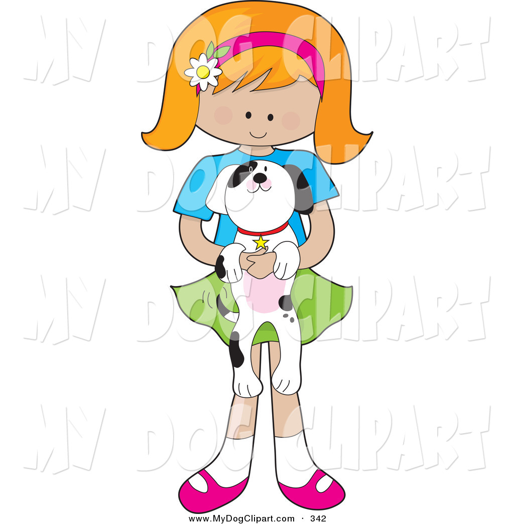 1024x1044 Clip Art Of A Cute Little Happy Red Haired Girl With A Daisy