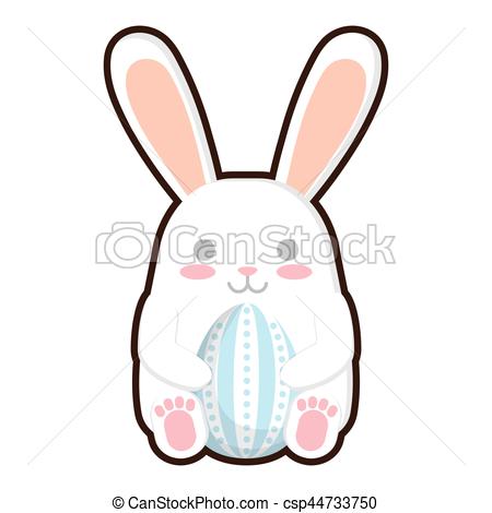 450x470 Cute Easter Bunny Hug Egg Decorative Vector Illustration Eps