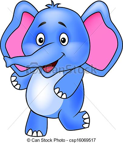 406x470 Cute Elephant Cartoon Vector Clip Art