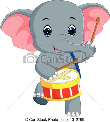 423x470 Illustration Of Cute Elephant Cartoon Eps Vectors