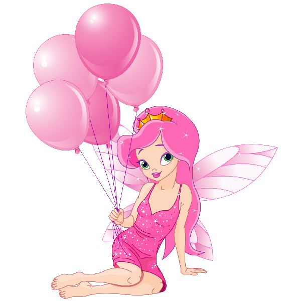 600x600 Pink Fairies Cartoon Clip Art
