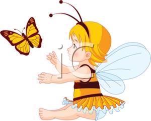 300x242 Cute Fairy With A Monarch Butterfly