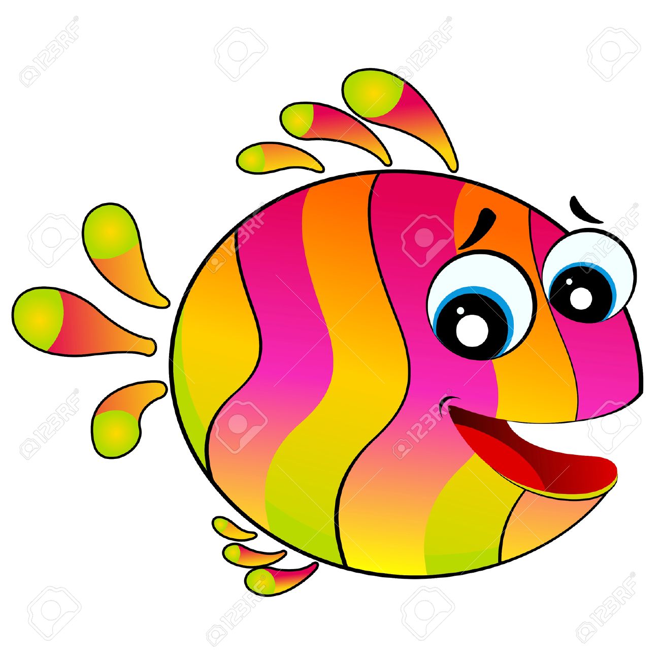 1300x1300 Tropical Fish Cartoons Group