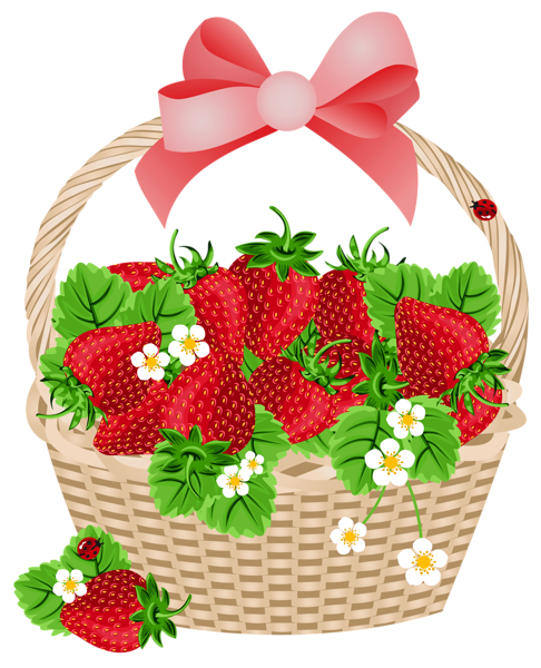 486x600 Basket With Strawberries Transparent Png Clipart Fruit Clip Art