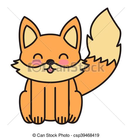 450x470 Cute Fox Animal Tender Isolated Icon Vector Illustration Vector