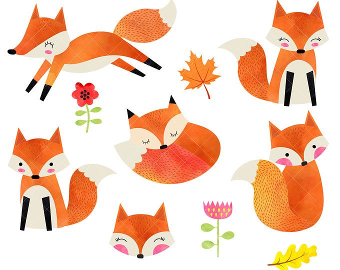 680x540 Watercolor Fox Clipart Cute Foxes Clipart Watercolor Woodland