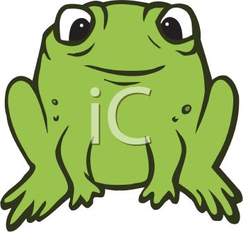 350x334 Picture Of A Cute Frog Sitting In A Vector Clip Art Illustration