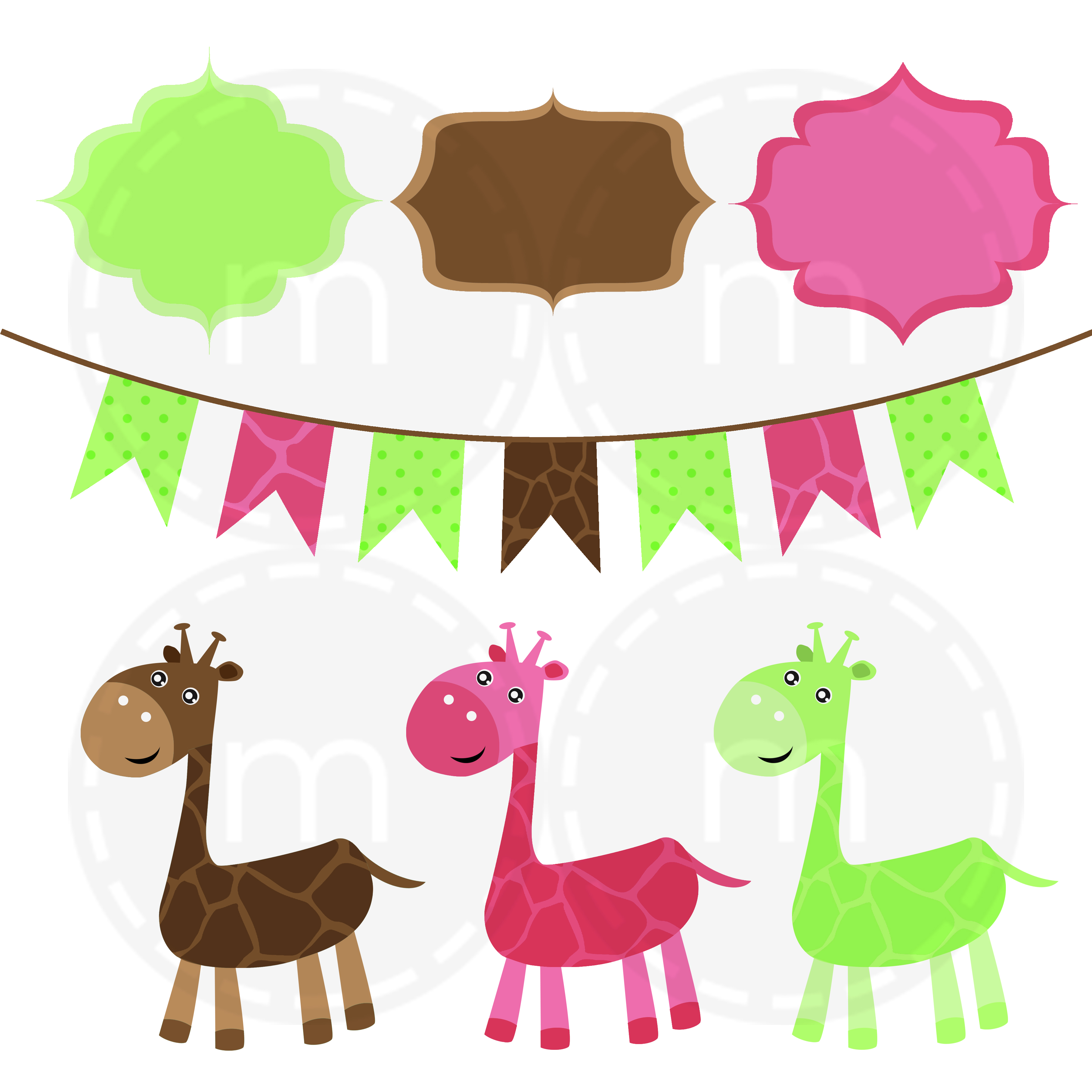 3600x3600 Cute Pink Giraffe Clipart Collection