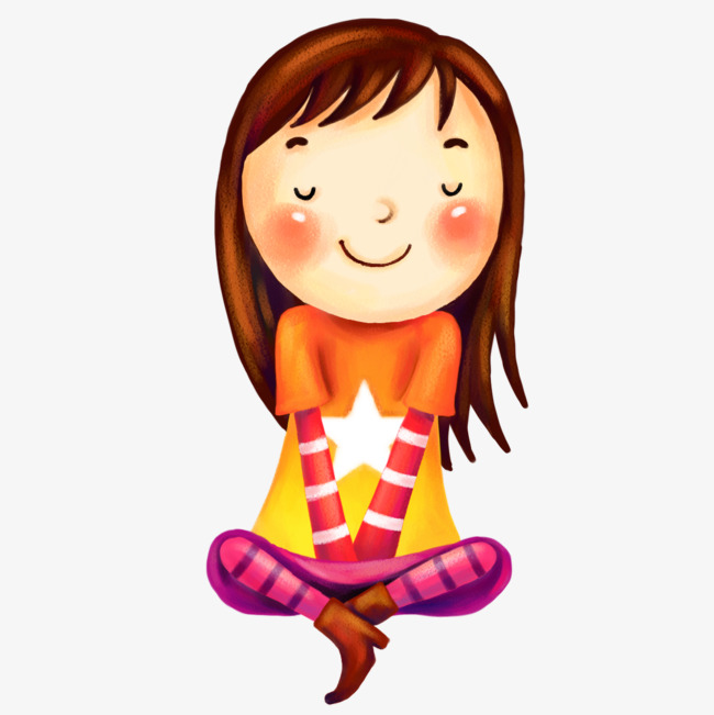 650x651 Cute Girl Sitting, Star, Long Hair, Girls Png Image And Clipart