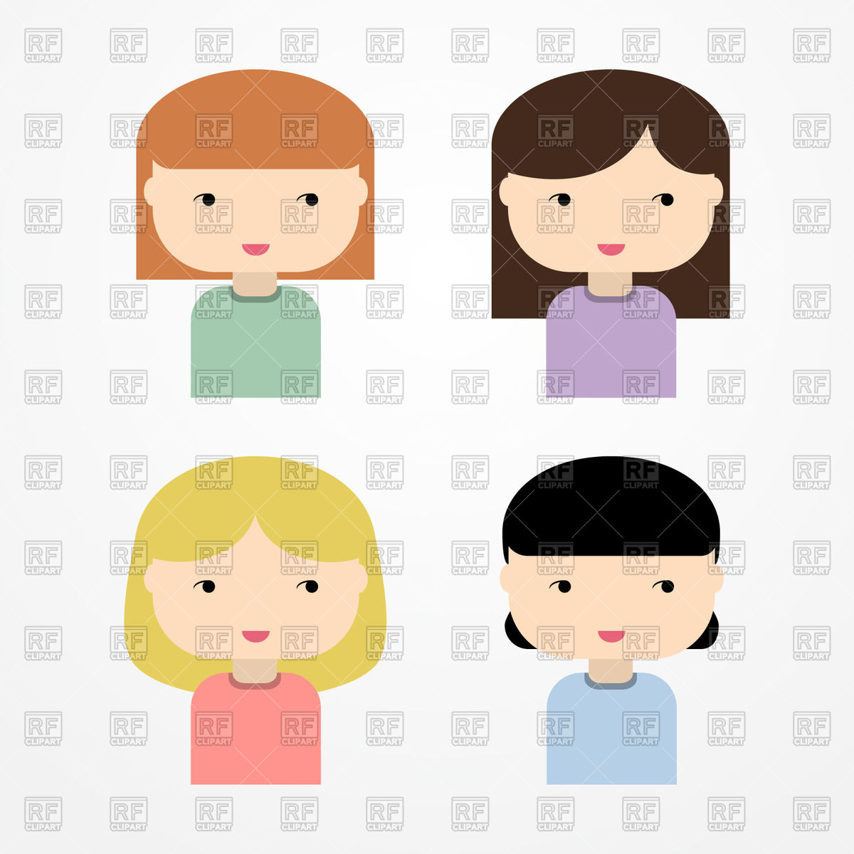 1200x1200 Cute Girl Avatars Free Download Vector Clip Art Image