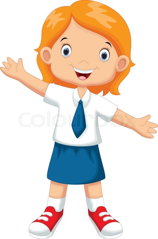 529x800 Vector Illustration Of Cute Girl In A School Uniform Stock
