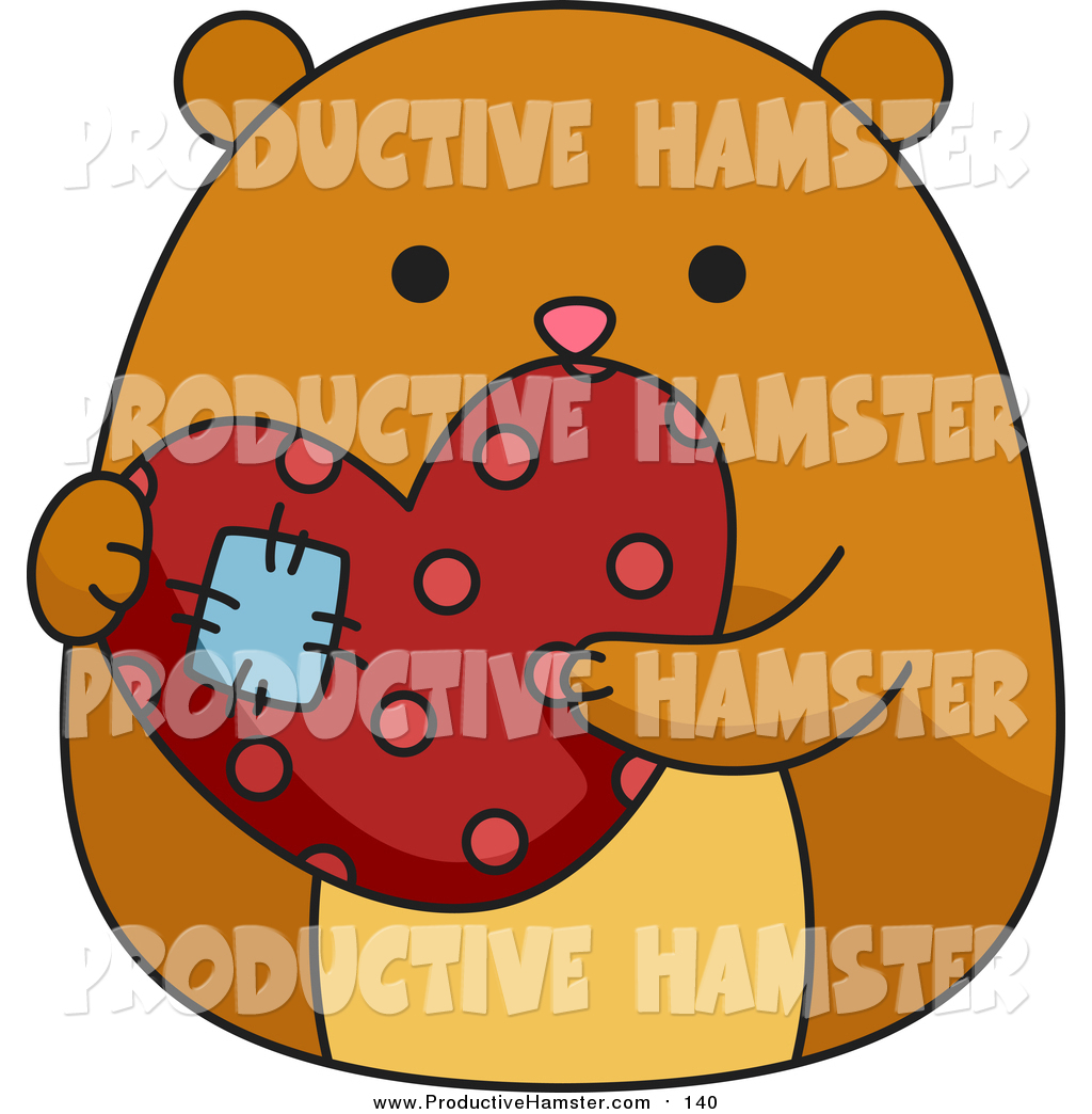 1024x1044 Clip Art Of A Cute Brown Hamster Holding A Patched Heart By Bnp