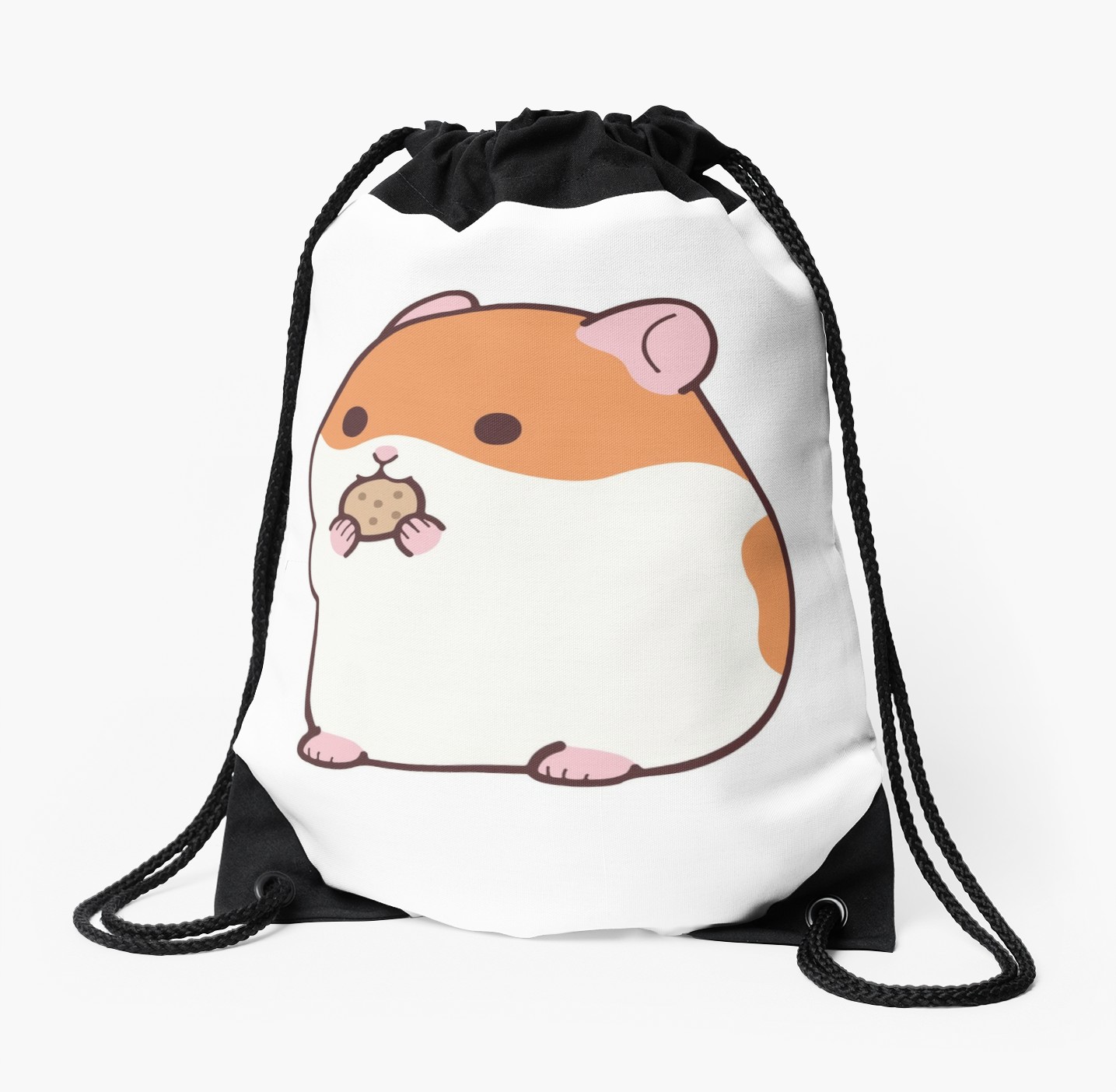 1435x1404 Cute Hamster Emoji Funny Novelty Tee Drawstring Bags By