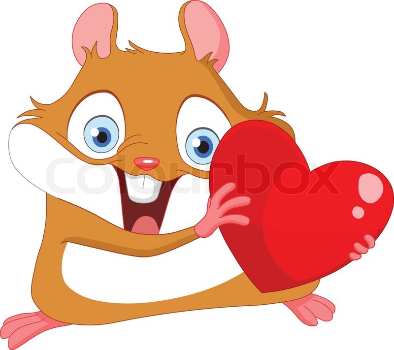 800x711 Cute Hamster Holding A Heart Stock Vector Colourbox