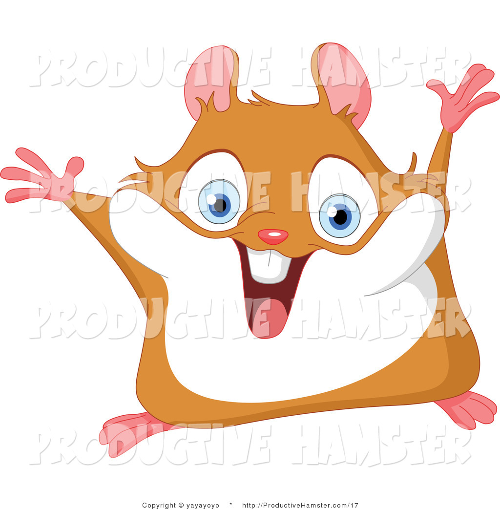 1024x1044 Clip Art Of A Cute Blue Eyed Pet Hamster Leaping Energetically By