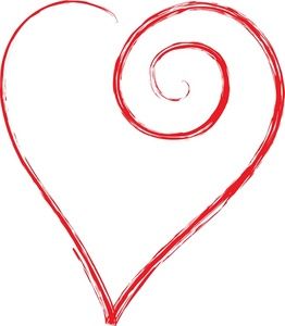 262x300 Heart Clipart Image Clip Art Illustration Of A Scrolled Large Red