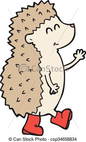 287x470 Cute Cartoon Hedgehog. Cute Freehand Drawn Cartoon Hedgehog