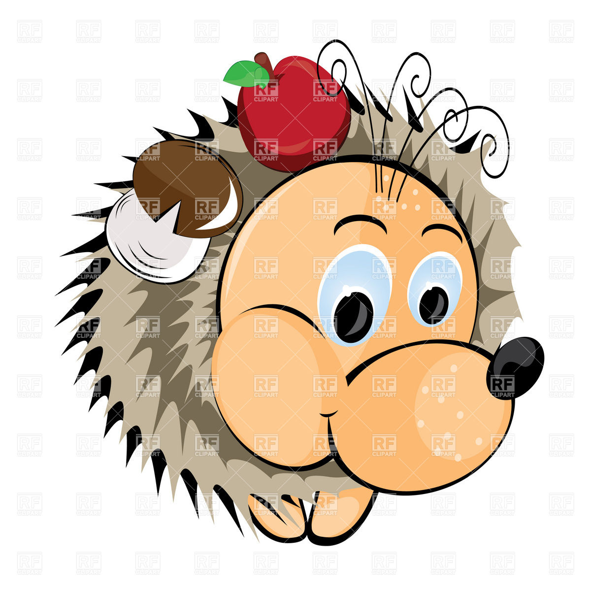 1200x1200 Cute Hedgehog Royalty Free Vector Clip Art Image