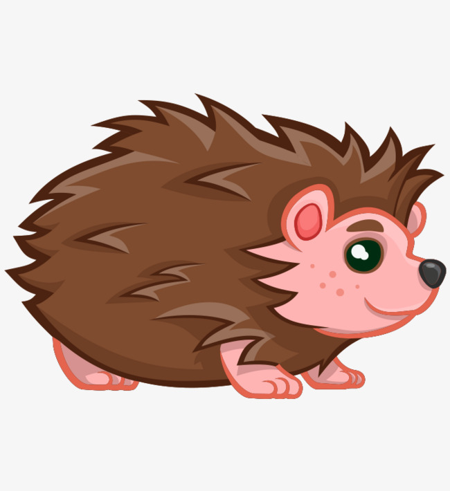 650x710 Hand Painted Cartoon Cute Brown Hedgehog, Cartoon Animals, Painted