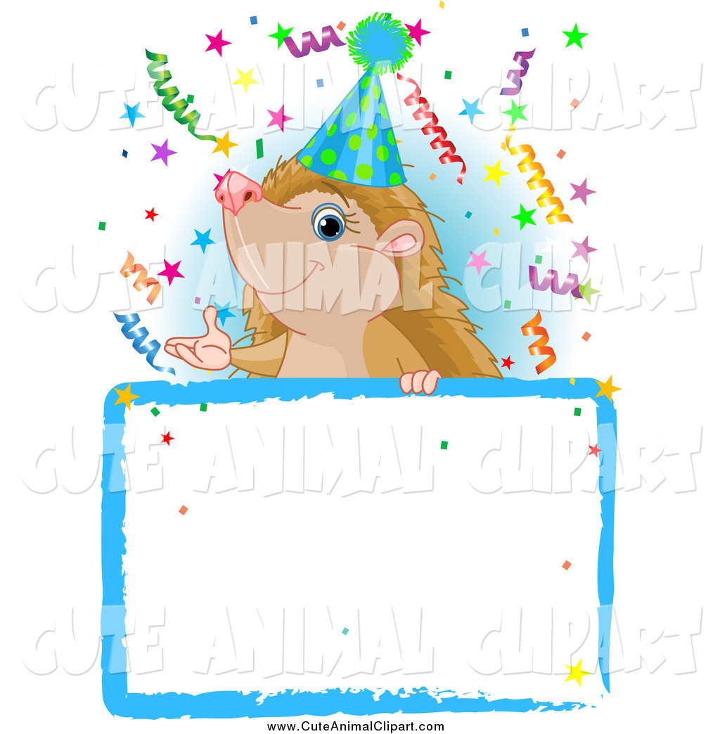 1024x1044 Vector Clip Art Of A Cute Hedgehog Wearing A Party Hat And Looking
