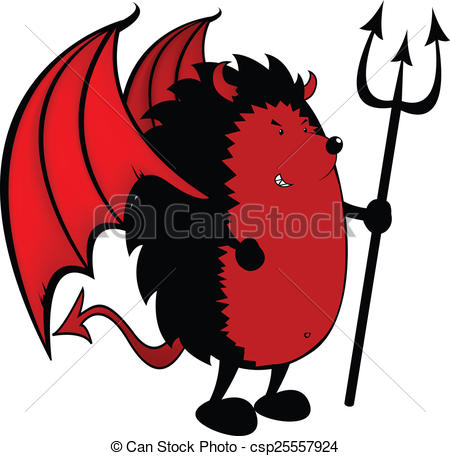 450x456 Bad Hedgehog. Cute Looking Devil Hedgehog Illustration Clip Art