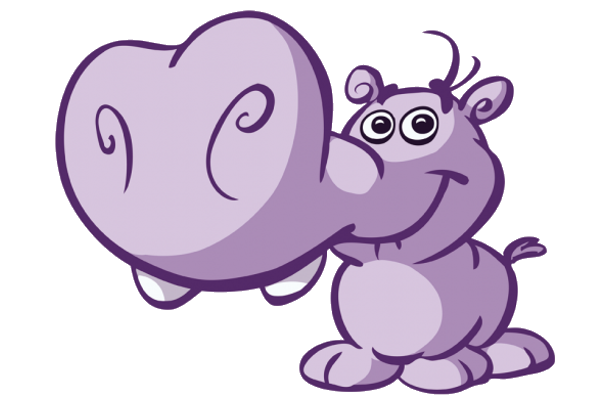 600x400 Cute Pink Hippo Images