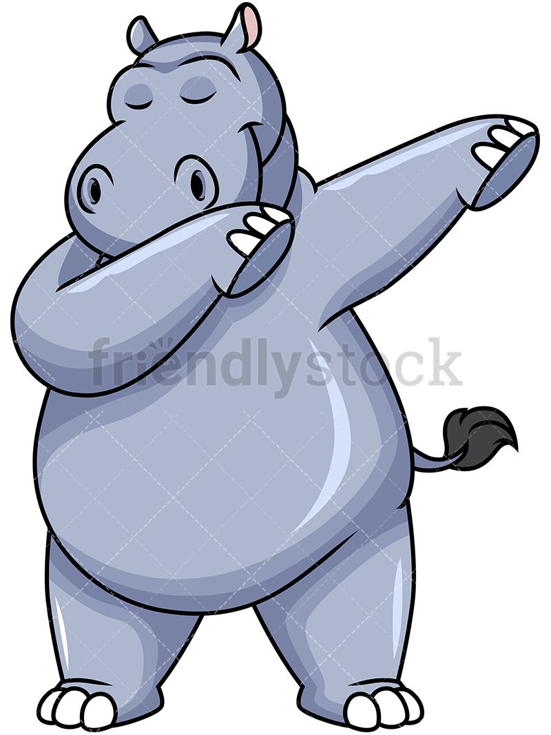 800x1067 Dabbing Hippo Cartoon Vector Clipart Hippopotamus And Animal
