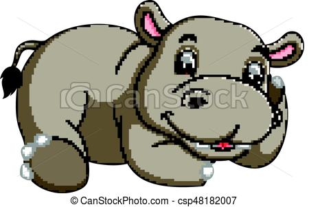 450x301 Illustration Of Cute Hippo Cartoon Vector Clipart