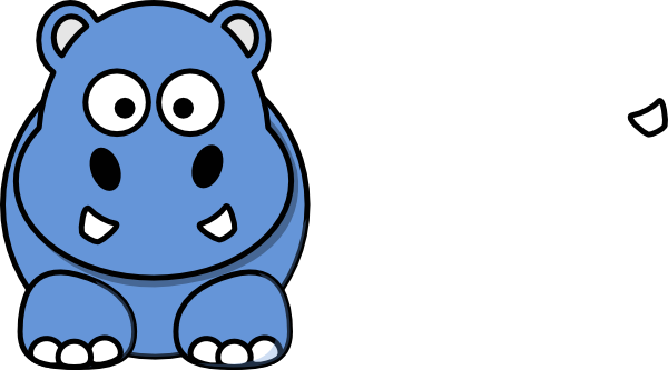 600x333 Blue Hippo Animated Clip Art