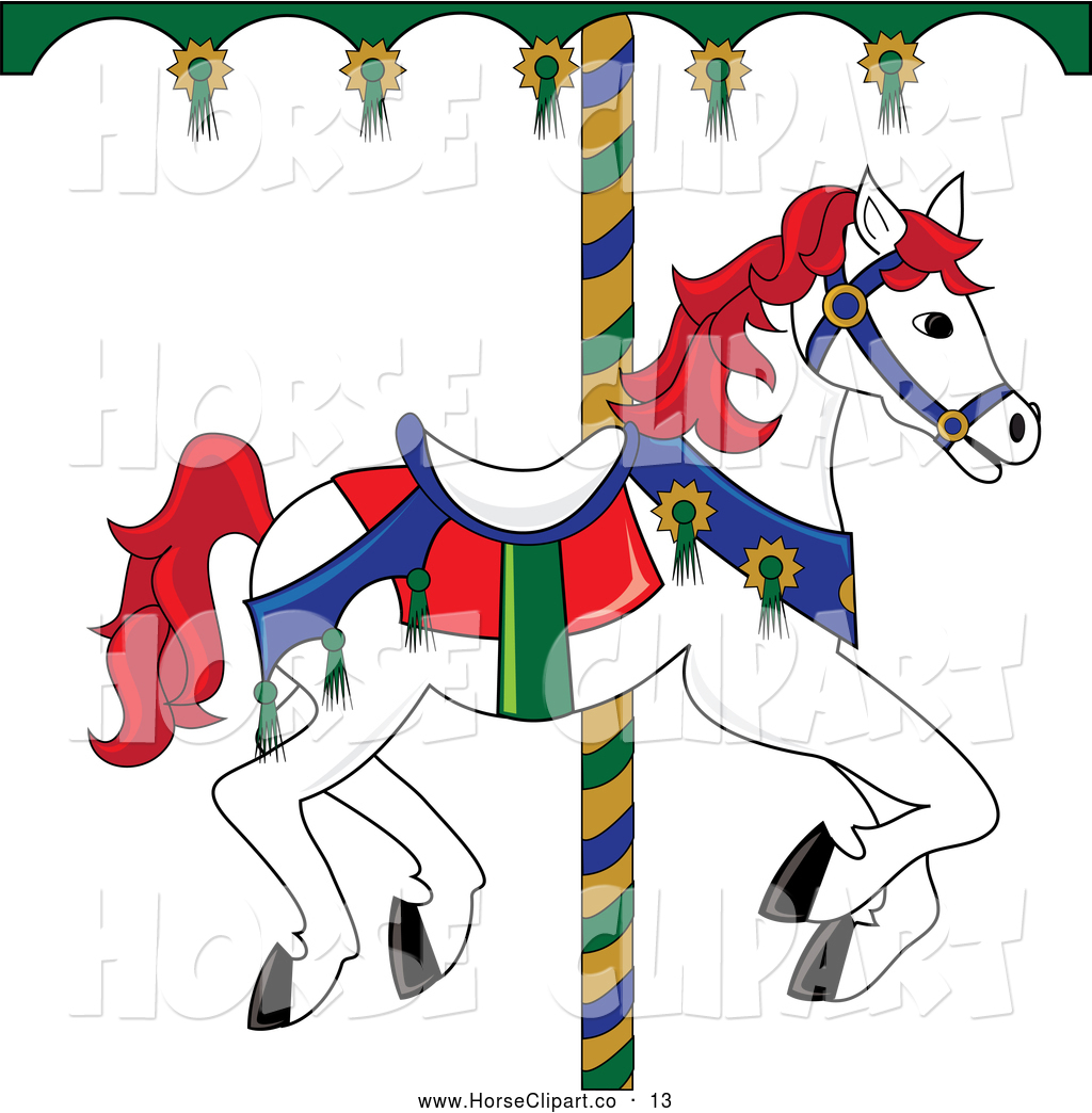 1024x1044 Clip Art Of A Cute White Carousel Horse With Red Hair By Pams