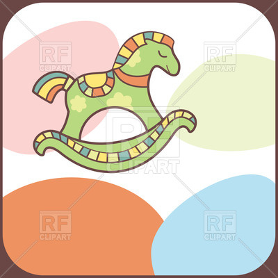 400x400 Cute Rocking Horse Royalty Free Vector Clip Art Image