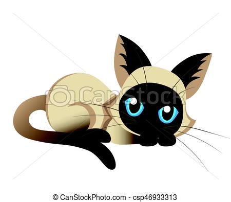 450x395 Siamese Cat The Lovely Kitten With Blue Eyes Fluffy On A Vector