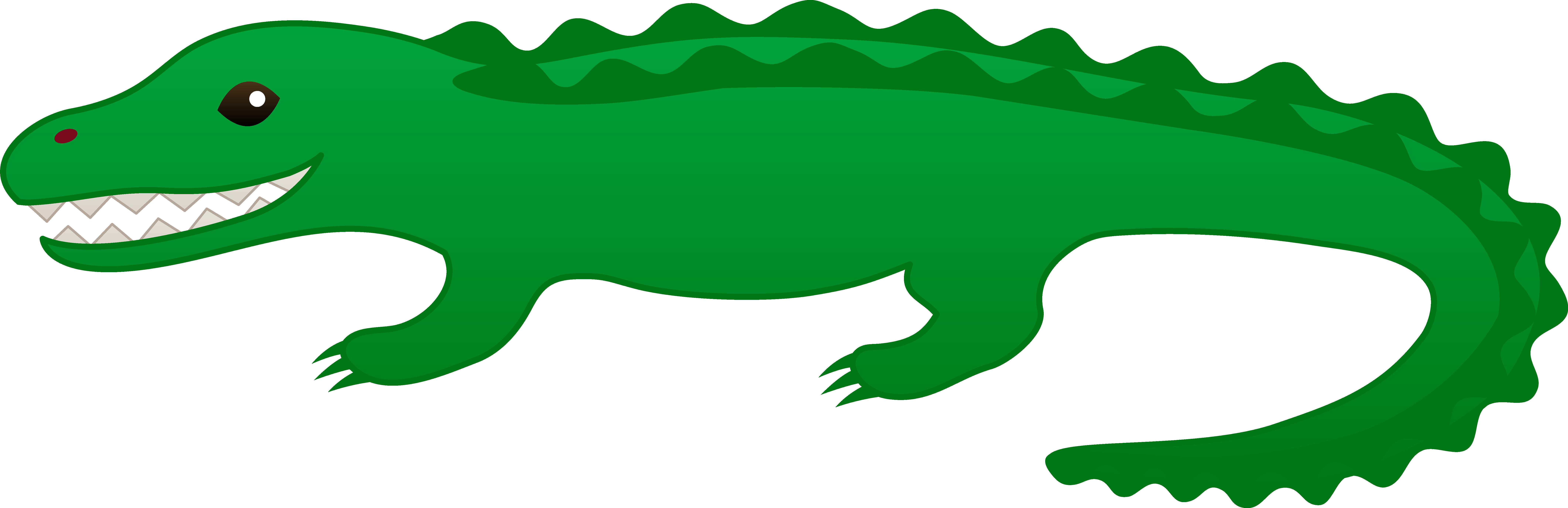 8491x2753 Cute Green Alligator Clip Art Free