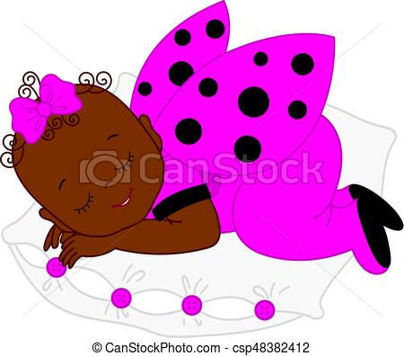 450x396 Vector African American Cute Baby Girl In Ladybug Costume