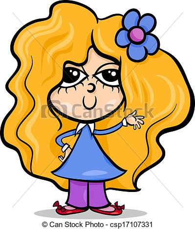 399x470 Cute Little Girl Cartoon Illustration. Cartoon Illustration