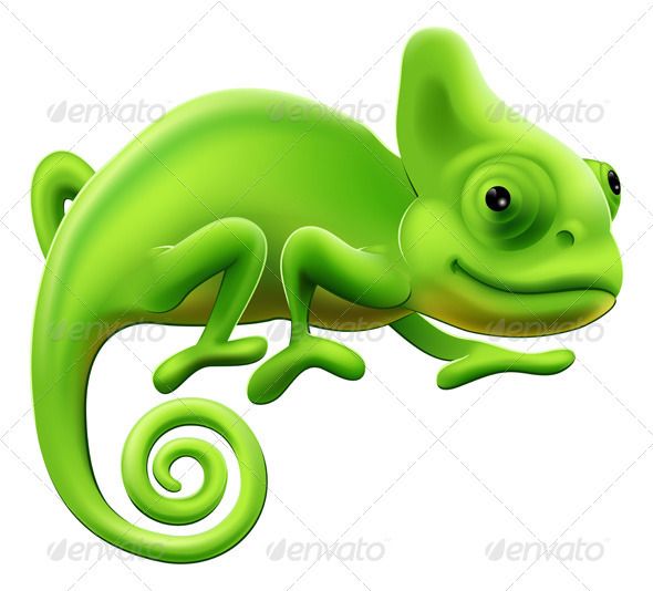 590x534 Cute Chameleon Illustration Chameleons, Lizards And Illustrations