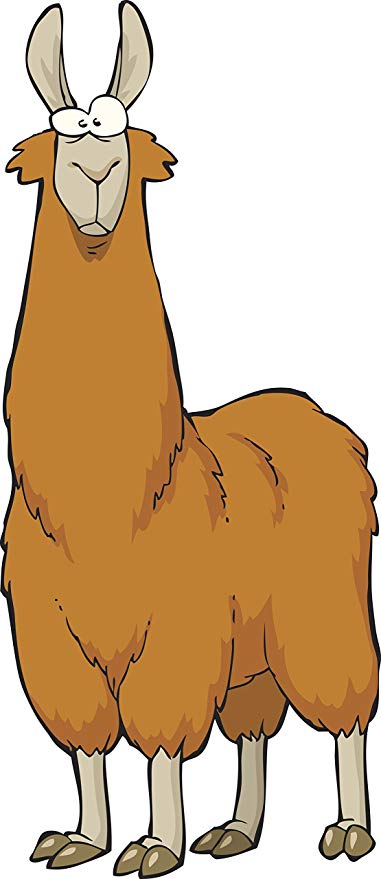 381x879 Cute Confused Alpaca Llama Cartoon Vinyl Decal Sticker