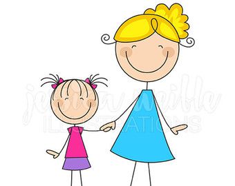 340x270 Stick Chicks Cute Digital Clipart