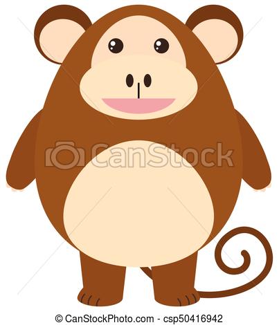 403x470 Cute Monkey On White Background Illustration.