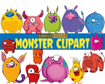 340x270 Cute Monster Clipart Etsy