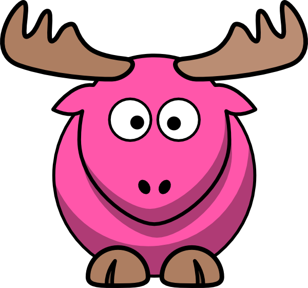 600x560 Moose Clipart Pink