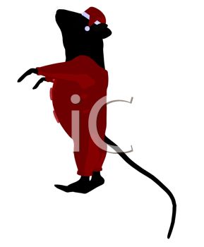 289x350 Clip Art Image Of A Cute Mouse Standing And Wearing Santa Pajamas