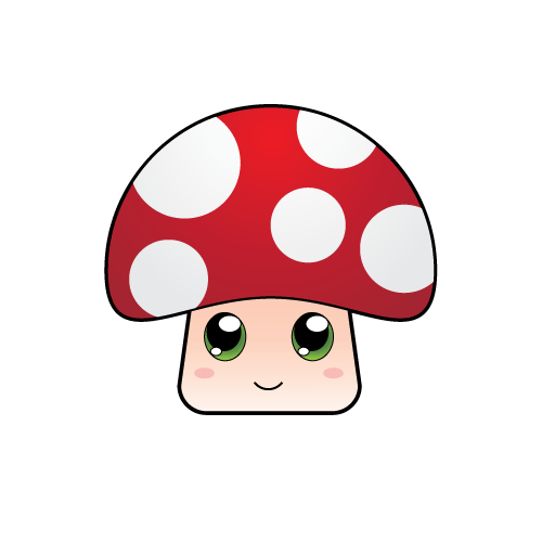 500x500 Kawaii Mushroom By Gniyuhs