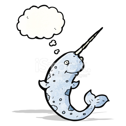 440x440 Happy Cartoon Narwhal Stock Vector