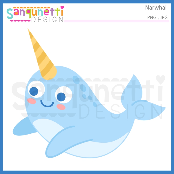 600x600 Sanqunetti Design Narwhal Clipart